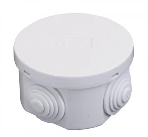 Image of ESR 65mm IP44 Round PVC Junction Box with Knockouts - Grey