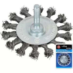 image of Blue Spot Tools 75mm (3") Flat Twist Knot Wire Wheel Brush