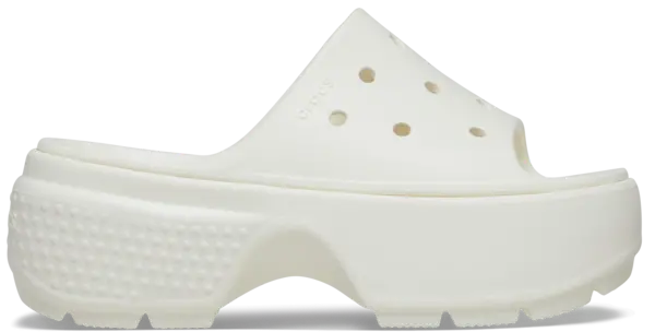 image of Crocs Unisex Stomp Slides Chalk W4/M3