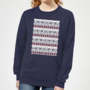 Image of Star Wars AT-AT Pattern Womens Christmas Sweatshirt - Navy - L