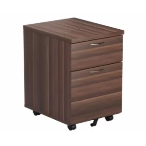 image of TC Office 2 Drawer Mobile Pedestal with Filing Drawer Height 595mm, Dark Walnut