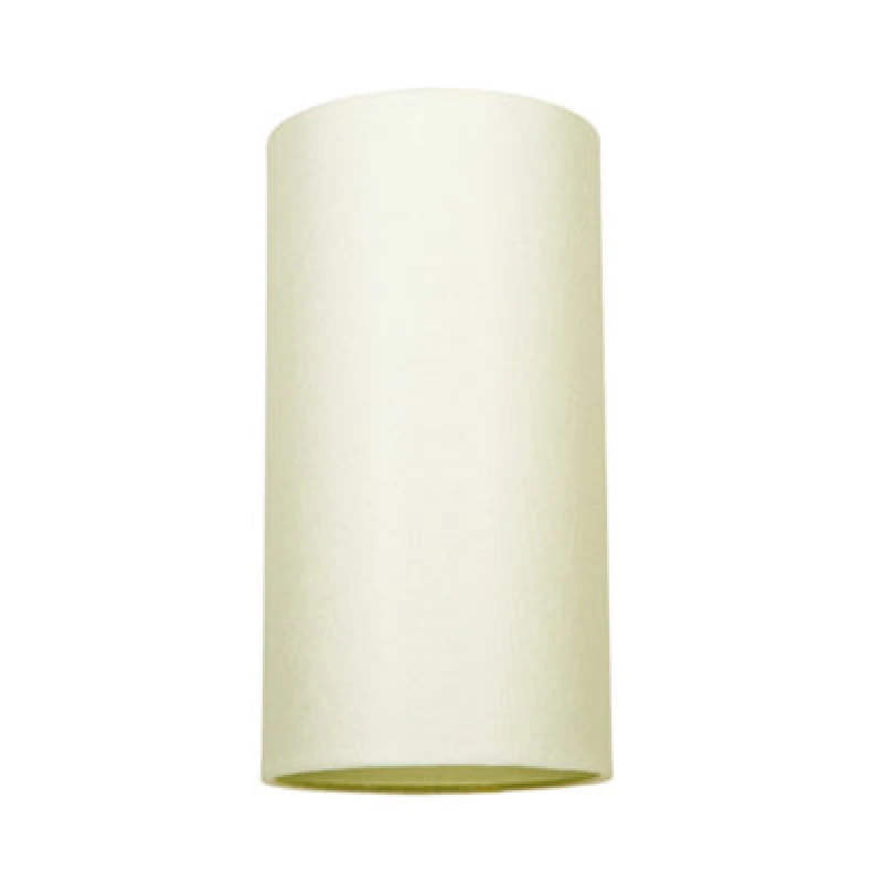 Image of Happy Homewares Contemporary And Stylish Soft Cream Linen Fabric Tall Cylindrical 25Cm Lampshade
