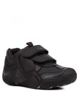 Image of Geox Wader Leather Strap School Shoes - Black, Size 1 Older