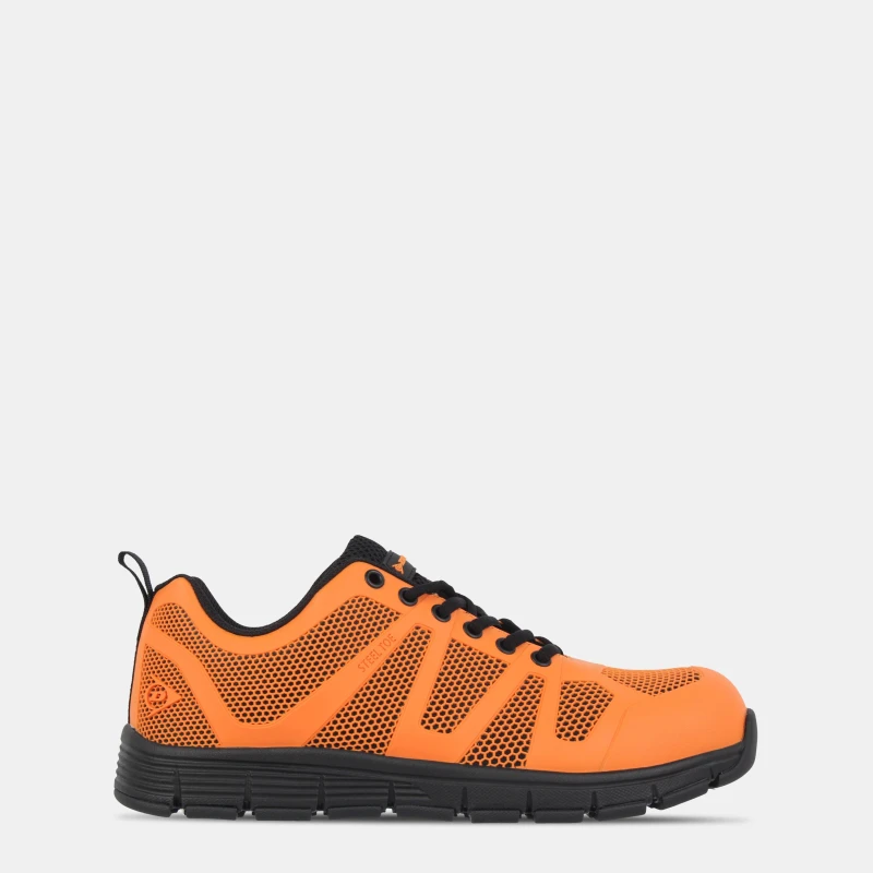 Image of Dunlop Reno Steel Toe Cap Shoes Mens Black/Orange male 7 (41)