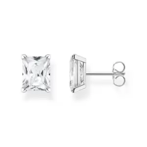 image of THOMAS SABO Silver Large Octagon Cut Zirconia Stud Earrings