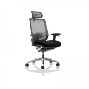 Image of Ergo Click - Fabric Seat, Mesh Back with Headrest, Black