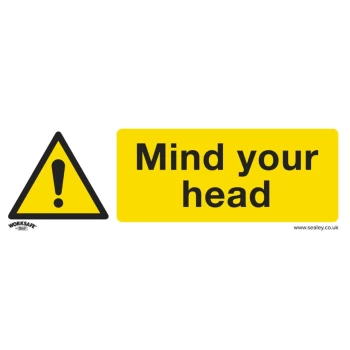 Image of Safety Sign - Mind Your Head - Rigid Plastic - Pack of 10