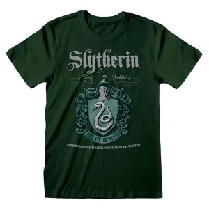Image of Harry Potter - Slytherin Crest Team Quidditch Unisex Large T-Shirt - Green
