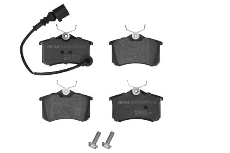 Image of MEYLE 025 238 2317/W Brake pad set Rear Axle, incl. wear warning contact, Original Quality, with anti-squeak plate Brake Pad Set,disc brake (402)