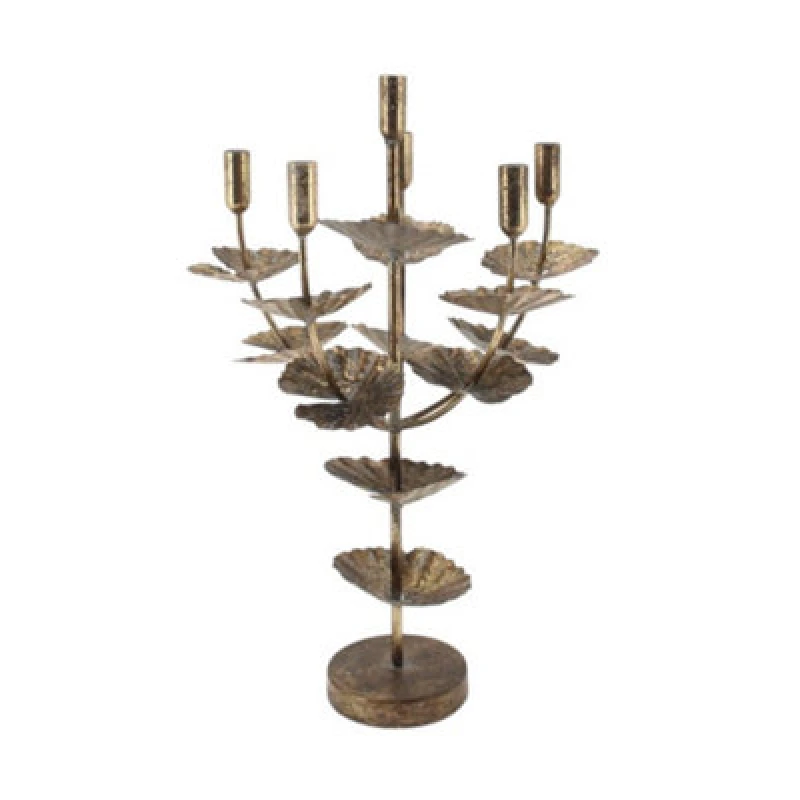 Image of MSL 57CM GOLD METAL CANDLE HOLDER