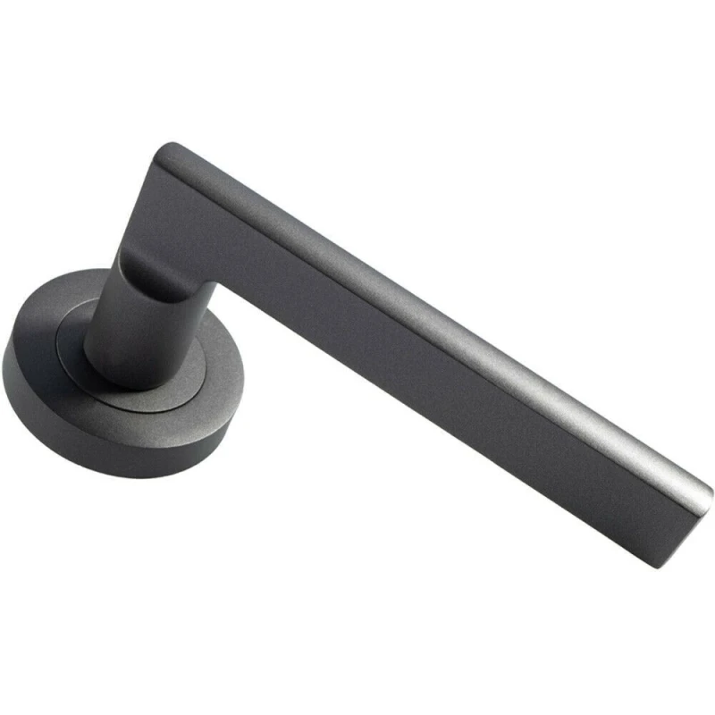 Image of Loops PAIR Straight Plinth Mounted Handle on Round Rose Concealed Fix Matt Bronze Multi