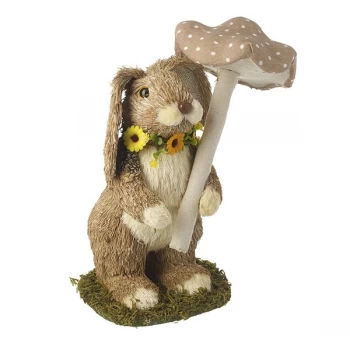 Image of Standing Rabbit With Mushroom Big Decoration By Heaven Sends
