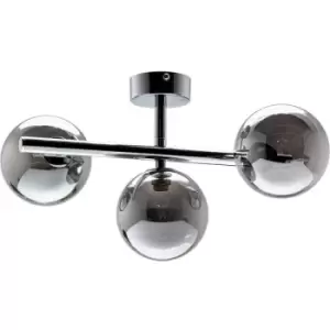 Zumaline Lighting - Zumaline Luna Globe Ceiling Light, Chrome, 3x G9