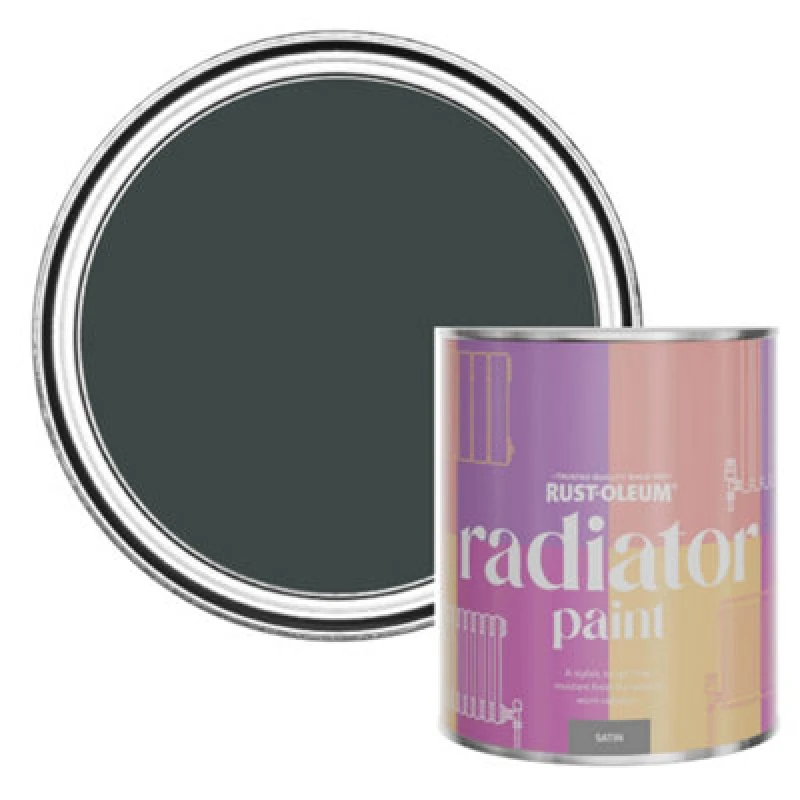 Image of Rust-Oleum Rust-Oleum Radiator Satin Paint 750ml - Black Sand