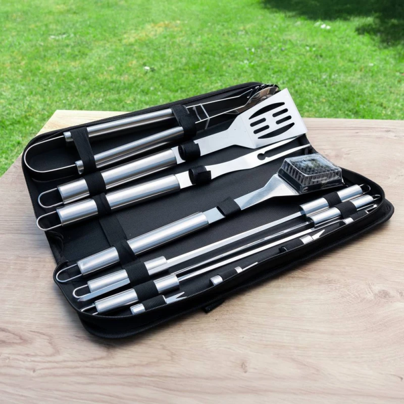 Image of Ingenious InGenious BBQ Tool Set in Carry Bag in Black Size: 12 Pack Black 12 Pack Unisex 5056327918516