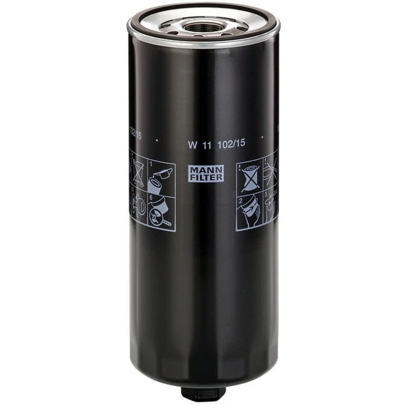 Image of MANN-FILTER W 11 102/15 Oil filter Spin-on Filter, with one anti-return valve Oil Filter (7)