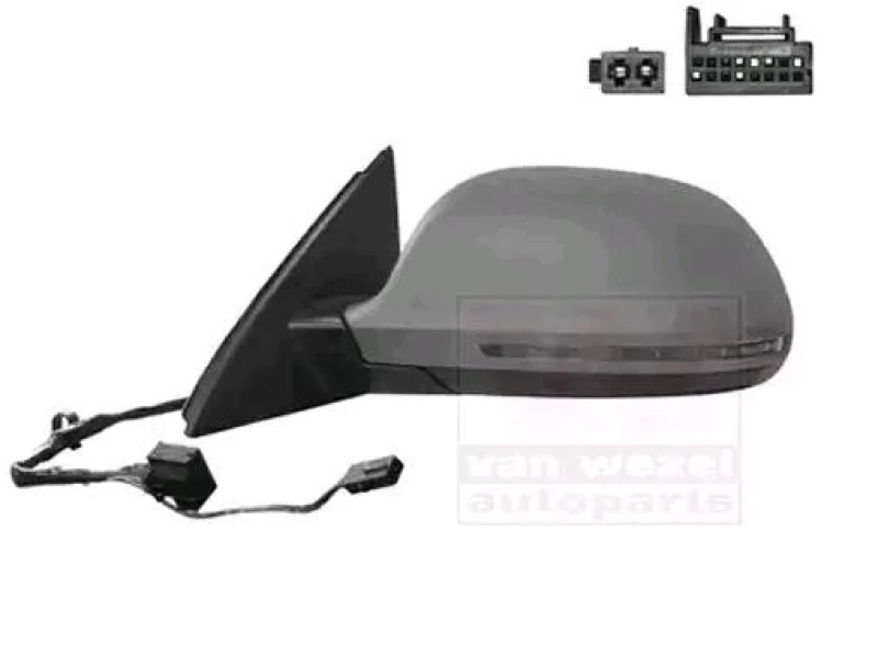 Image of VAN WEZEL 0370815 Wing mirror * HAGUS * Left, Heatable, primed Outside Mirror (50)