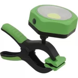 image of 3W COB LED Magnetic Work Lamp & Clamp - Adjustable Head Torch - Battery Powered