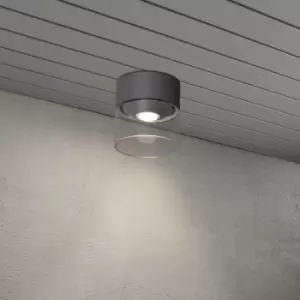 Image of Varese Outdoor Modern Surface Mounted Ceiling Light Dark Grey LED 6W, IP54