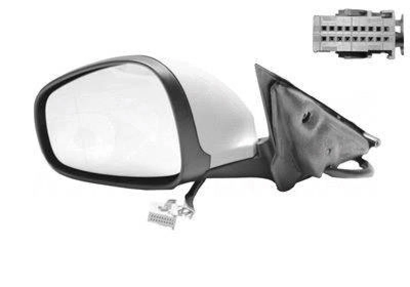 Image of VAN WEZEL 0160807 Wing mirror * HAGUS * Left, with temperature sensor, primed Outside Mirror (50)