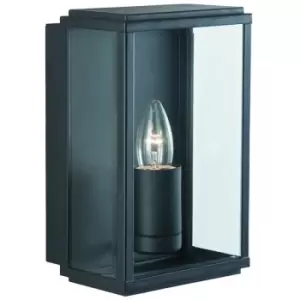 image of Searchlight Box - 1 Light Outdoor Garden Wall Light Black IP44, E27