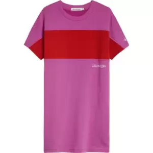 Image of Calvin Klein Jeans Colour Block T-Shirt - Pink