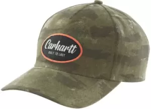 image of Carhartt Canvas Camo Patch Cap, green-brown, green-brown, Size One Size