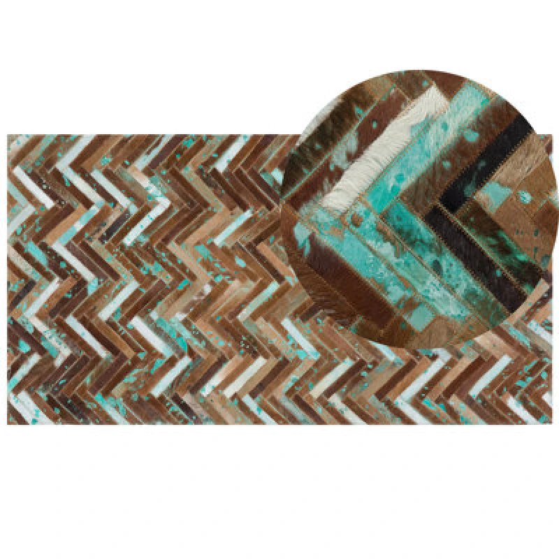Image of Beliani Rug Amasya Brown 80 X 150 Cm Leather