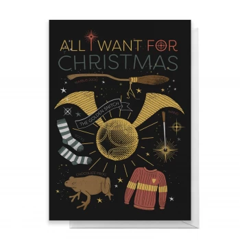 Image of Harry Potter All I Want For Christmas Greetings Card - Standard Card