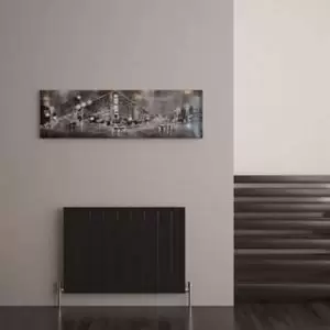 Image of Carisa Monza Horizontal Designer Radiator, Black (W)850mm (H)600mm
