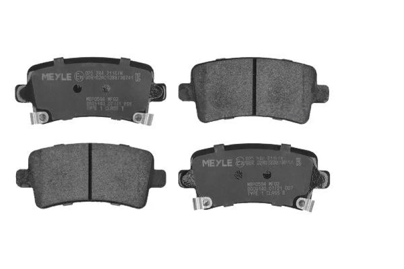 Image of MEYLE 025 244 2116/W Brake pad set Rear Axle, with acoustic wear warning, Original Quality, with anti-squeak plate Brake Pad Set,disc brake (402)