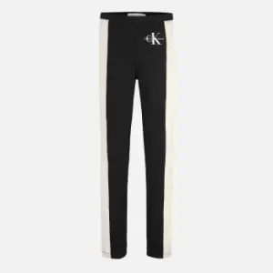 image of Calvin Klein Girls Colour Block Monogram Leggings - CK Black - 14 Years