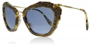Image of Miu Miu Noir Sunglasses Gold Marble DHF0A2 55mm