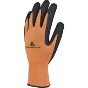 Image of APOLLON VV733 Polyester Safety Gloves with Latex Coating Orange - Size 10 - Delta Plus