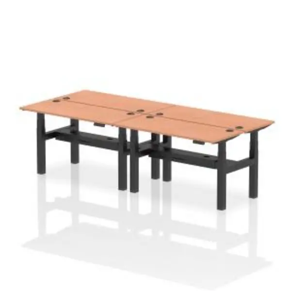 Image of Air Back-to-Back 1400 x 600mm Height Adjustable 4 Person Bench Desk DYNHA01890