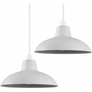 image of Minisun - 2 x Civic Metro Ceiling Light Shades - Grey - No Bulb