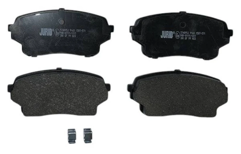 Image of JURID 574095J Brake pad set with acoustic wear warning, without accessories Brake Pad Set,disc brake (402)