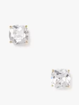 image of Kate Spade Mini Small Square Stud Earrings, Clear, One Size