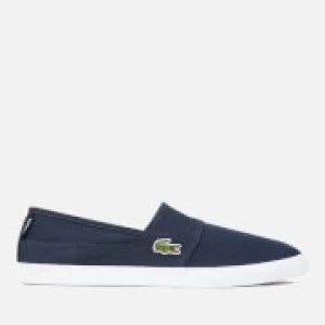 Image of Lacoste Mens Marice Bl 2 Canvas Slip-On Pumps - Dark Blue/Dark Blue - UK 10