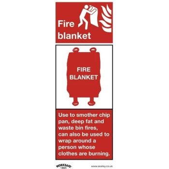 image of Sealey - SS53V1 Safe Conditions Safety Sign - Fire Blanket - Self-Adhesive Vinyl