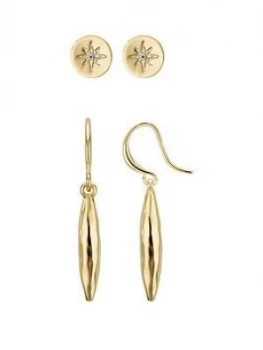 image of Buckley London Buckley London Eyre Earring Drop And Stud Two Pack Free Gift Bag