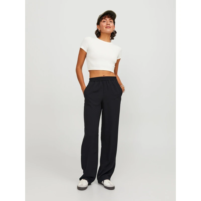 Image of JJXX Womens Poppy High-Waisted Straight Leg Trousers Black female 8 (XS)