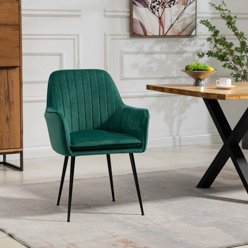 Image of Artemis Home Carrara Velvet Dining Chairs - Set of 2 in Green Green Unisex