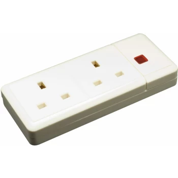 Image of ES002 2 Gang 13A Trailing Socket with Neon - Click