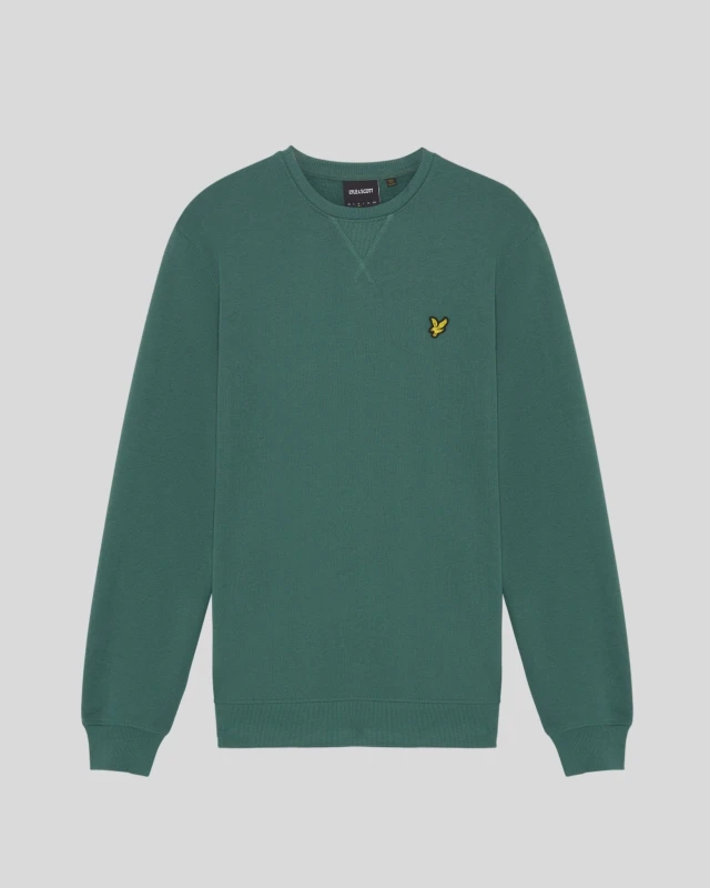 Image of Lyle & Scott Mens Cotton Crew Neck Sweatshirt in Green