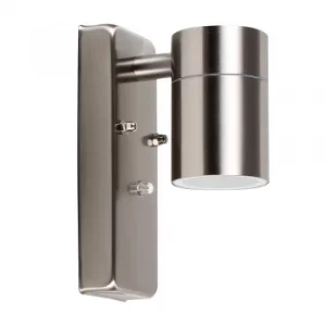 image of Barrow IP44 Dusk &#x27;til Dawn Wall Downlight in Brushed Chrome