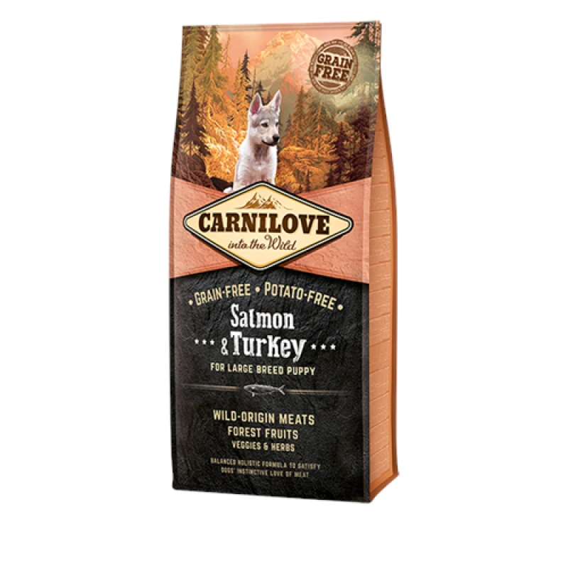 Image of Carnilove Large Breed Puppy Salmon & Turkey Dog Food 1.5kg Brown unisex