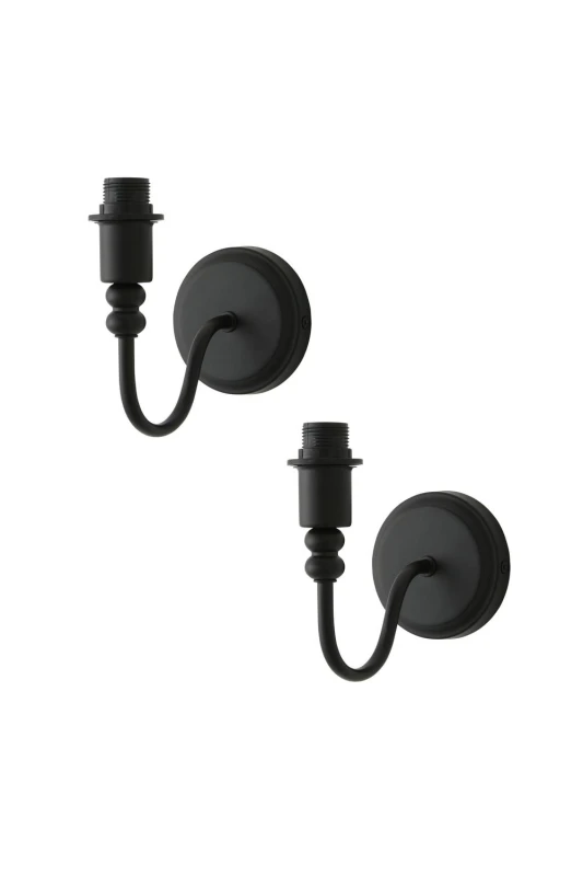 Image of ValueLights Binky Pair of Rechargeable LED Bulb Wall Light Bases in Black Unisex