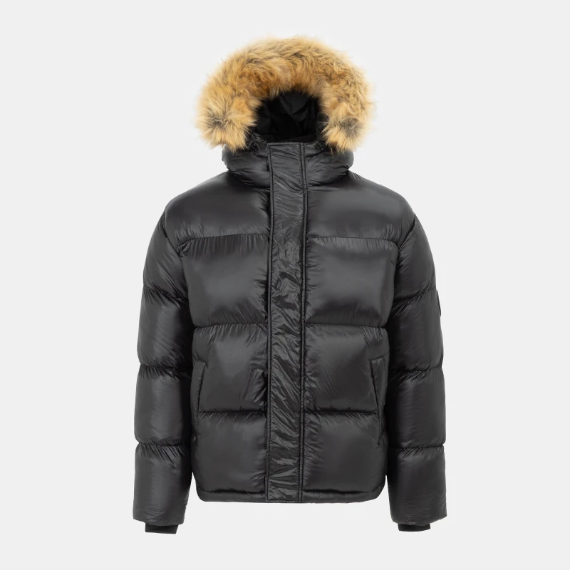 Image of Loyalti Mens Shadow Quilted Short Puffer Jacket Black male Small