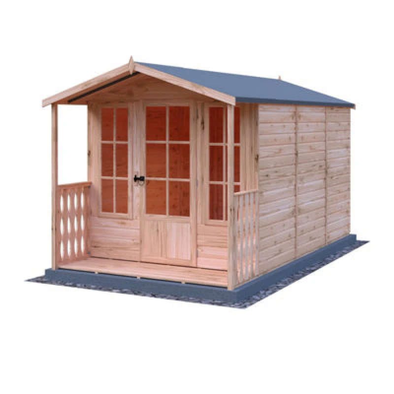Image of Shire Badminton SummerHouse With Verandah - Brown Brown 7x 10ft